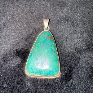 Large Turquoise Pendant with Sterling Silver